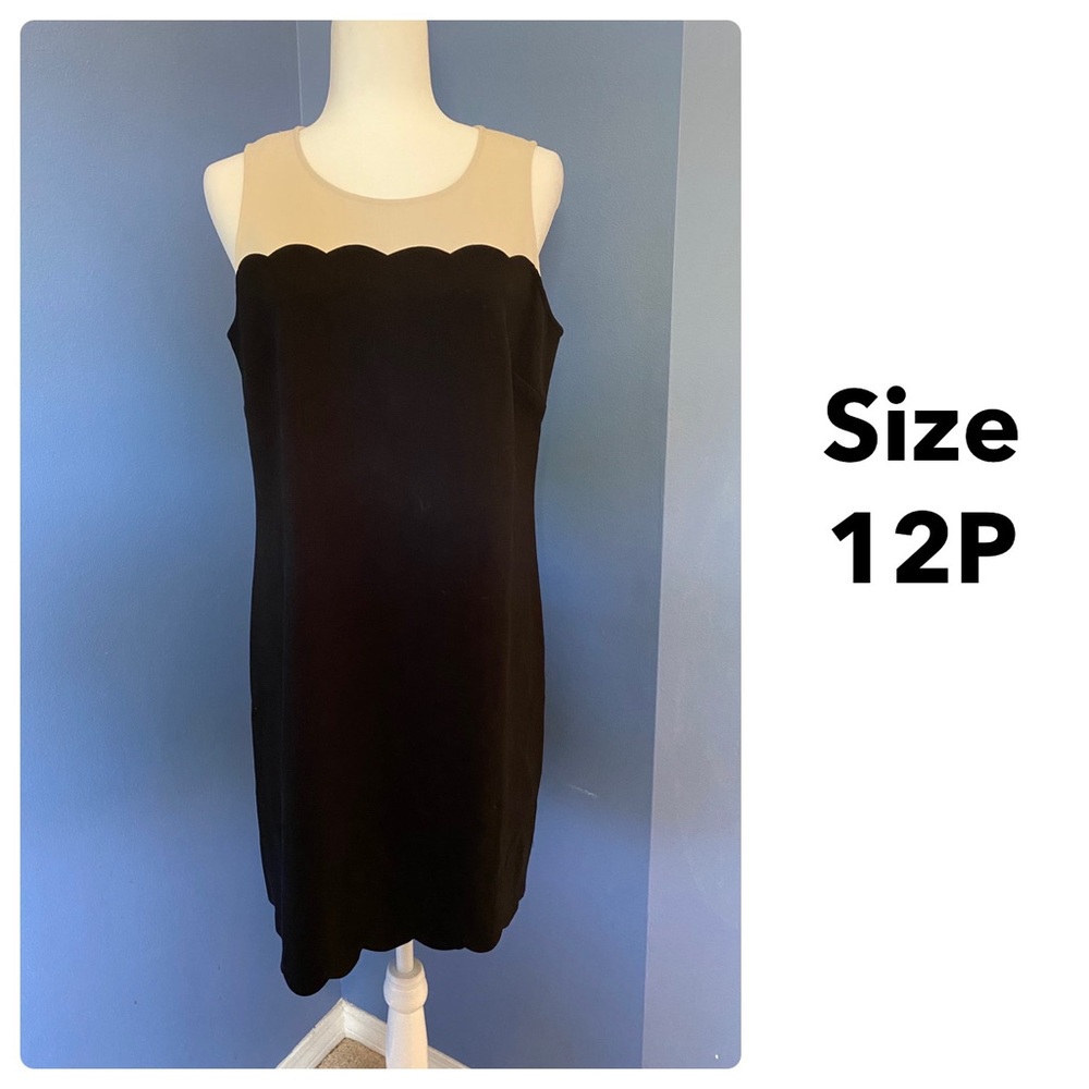 Scalloped Sheath Sleeveless Dress